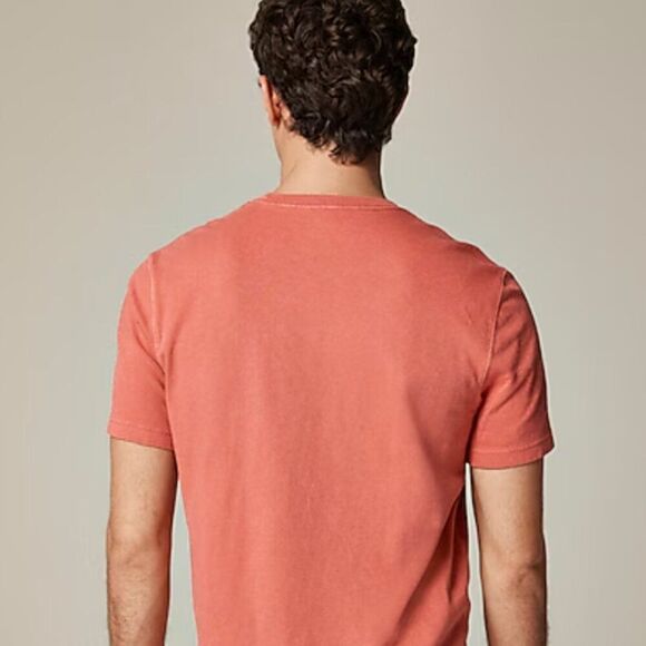 J. Crew BW379 orange Vintage-wash Cotton Pocket T-shirt size med NWT - Picture 2 of 9